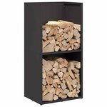 vidaXL Portant de bois chauffage noir 40x30x80 cm