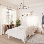 vidaXL Cadre de lit Blanc Bois de pin massif 75x190 cm Petit simple