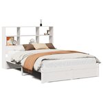 vidaXL Lit bibliothèque sans matelas blanc 140x200 cm bois pin massif