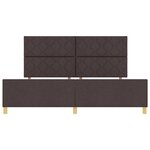 vidaXL Cadre de lit avec tête de lit Marron foncé 200 x 200 cm tissu