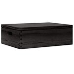 vidaXL Boîte en bois avec couvercle et poignées noir bois pin massif