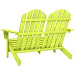 vidaXL Chaise de jardin Adirondack 2 places Bois de sapin massif Vert
