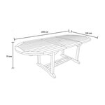 Ensemble de jardin - 7 pièces - 180-240 cm - Nuria
