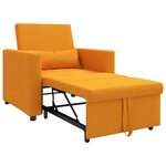 vidaXL Canapé-lit convertible 3-en-1 jaune foncé en tissu