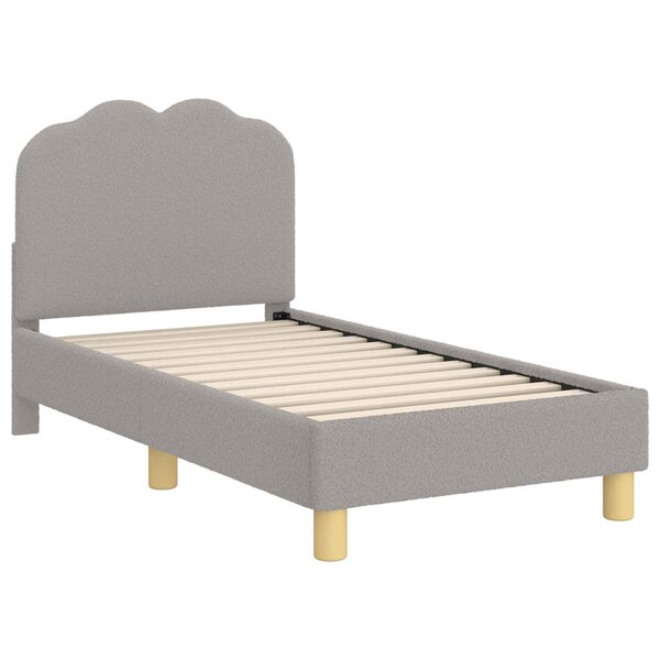 vidaXL Cadre de lit pour tout-petit avec tête de lit Gris clair Bouclé