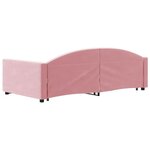 vidaXL Lit de jour avec gigogne et tiroirs rose 100x200 cm velours
