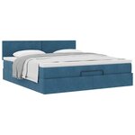 VidaXL Cadre de lit ottoman avec matelas bleu foncé 160x200 cm velours