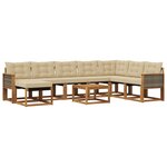 vidaXL Ensemble de canapés d'extérieur 9 Pièces Naturel et Beige