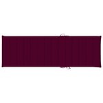 vidaXL Chaise longue double et coussins bordeaux Bois de pin imprégné