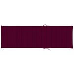 vidaXL Chaise longue double et coussins bordeaux Bois de pin imprégné