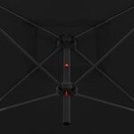 vidaXL Parasol double avec mât en acier 250 x 250 cm Noir