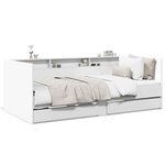 vidaXL Lit de jour avec tiroirs sans matelas blanc 90x190 cm