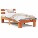vidaXL Cadre de lit Marron 90 x 200 cm Bois de pin massif