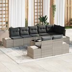 vidaXL Ensemble de canapé de jardin 9 Pièces Gris clair 319 x 154 x 85 cm