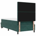 vidaXL Lit à ressorts avec matelas Vert foncé 90 x 190 cm Velours