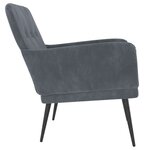 vidaXL Fauteuil Gris foncé 62x79x79 cm Velours
