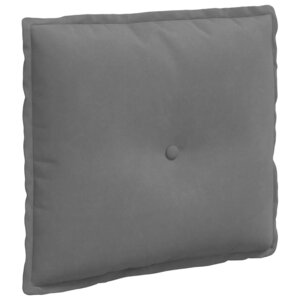 vidaXL Coussin de Dos Gris foncé 50 x 45 cm Tissu en microfibre