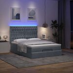 vidaXL Cadre de lit ottoman avec matelas gris foncé 140x190 cm velours