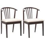 vidaXL Chaise de salle à manger 2 pc Bois de caoutchouc massif