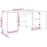 vidaXL Bureau Chêne artisan 140 x 50 x 75 cm Bois d'ingénierie