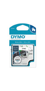 DYMO LabelManager cassette ruban D1 hautes performances  Nylon Flexible  12mm x 3 5m  Noir/Blanc