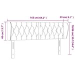 vidaXL Tête de lit avec oreilles Vert foncé 163x23x78/88 cm Velours