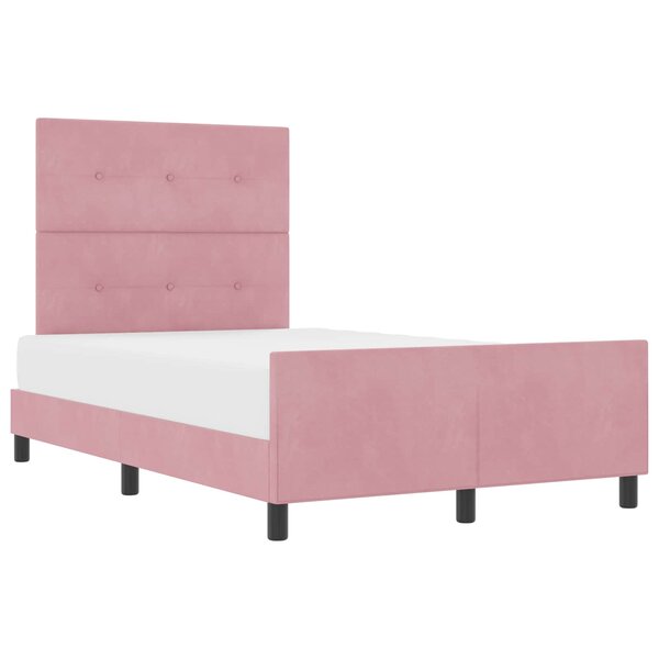 vidaXL Lit à ressorts avec tête de lit Rose 120 x 200 cm Velours