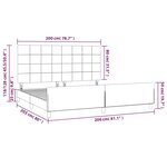 vidaXL Cadre de lit avec tête de lit Rose 200x200 cm Velours