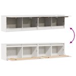 vidaXL Armoires murales 2 Pièces Blanc 80x30x35 cm Bois de pin massif