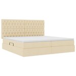 vidaXL Lit avec rangement et matelas Crème 200 x 200 cm Polyester
