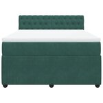 vidaXL Sommier à lattes de lit et matelas Vert foncé 140x200cm Velours