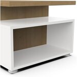 Table basse rectangulaire ACCESS - 3 Niches - chêne Hamilton et blanc - 91 8 x 50 x 36 cm