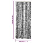 vidaXL Rideau anti-mouches gris et noir et blanc 56x185 cm chenille