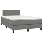 vidaXL Sommier à lattes de lit avec matelas gris foncé 120x190cm tissu