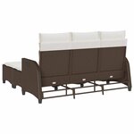 vidaXL Salon de jardin 3 Pièces avec coussins forme L marron polyrotin