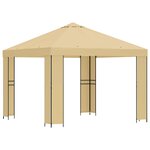 vidaXL Pavillon 3 x 3 m Crème Polyester et Acier 190 gsm