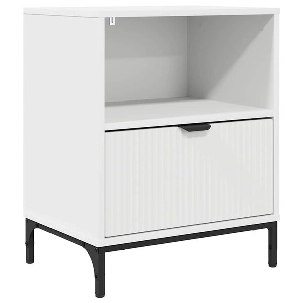 vidaXL Table de chevet Blanc 49 x 36 x 61 cm Bois d'ingénierie