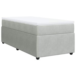 vidaXL Sommier à lattes de lit et matelas Gris clair 80x200 cm Velours