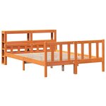 vidaXL Cadre de lit et tête de lit sans matelas cire marron 150x200 cm