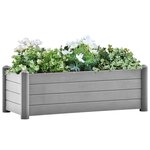 vidaXL Lit surélevé de jardin PP Gris pierre 100x43x35 cm