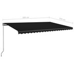 vidaXL Auvent automatique capteur de vent et LED 500x350 cm Anthracite