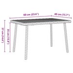 VidaXL Table basse de jardin rectangulaire gris 60x40x37 cm rotin