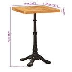 vidaXL Table bistrot Marron 50 x 50 x 76 cm Bois de mangue massif