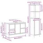 Ensemble de meubles de salle de bain 2 pièces en chêne brun en bois d'ingénierie