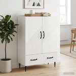 vidaXL Buffet Blanc brillant 66 x 34 5 x 95 cm Bois d'ingénierie