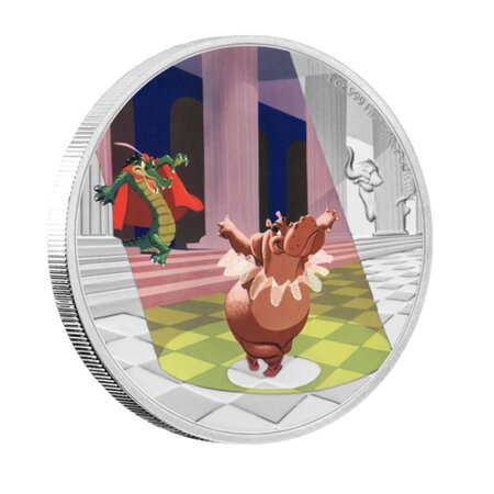 Pièce 2 $ Disney Fantasia 80e anniversaire - Epreuve colorisée - Danse des heures 2020 1 oz Argent