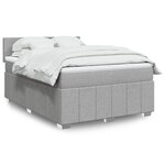 vidaXL Sommier à lattes de lit avec matelas Gris clair 140x190cm Tissu