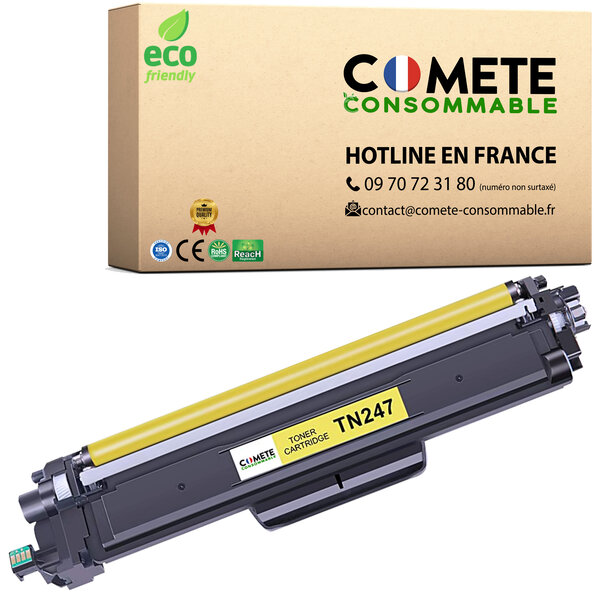TN247 - 1 toner compatible avec brother TN247 Jaune - Entreprise française