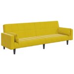 vidaXL Canapé-lit à 2 places avec repose-pied jaune velours