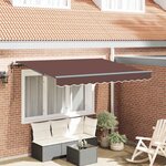 vidaXL Auvent Rétractable Marron 350 x 200 cm Polyester et Aluminium